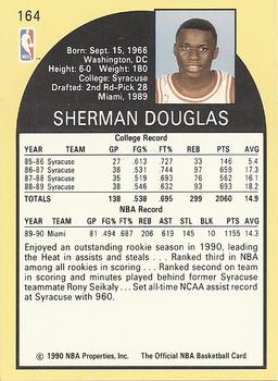 1990-91 Hoops #164 Sherman Douglas Back