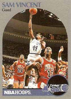 1990-91 Hoops #223 Sam Vincent / Michael Jordan Front