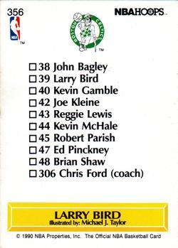 1990-91 Hoops #356 Larry Bird Back