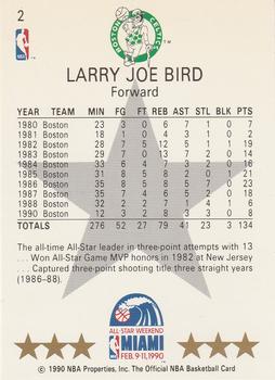 1990-91 Hoops #2 Larry Bird Back