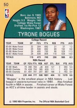 1990-91 Hoops #50 Muggsy Bogues Back