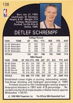 1990-91 Hoops #138 Detlef Schrempf Back