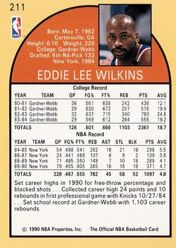 1990-91 Hoops #211 Eddie Lee Wilkins Back
