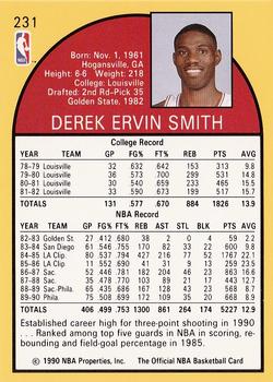 1990-91 Hoops #231 Derek Smith Back