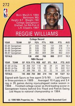 1990-91 Hoops #272 Reggie Williams Back