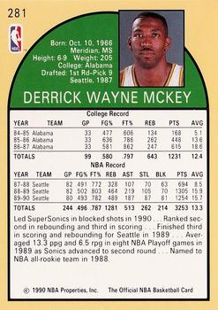 1990-91 Hoops #281 Derrick McKey Back