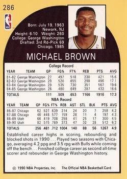 1990-91 Hoops #286 Mike Brown Back