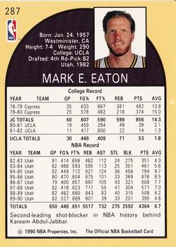 1990-91 Hoops #287 Mark Eaton Back