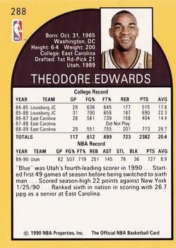 1990-91 Hoops #288 Blue Edwards Back