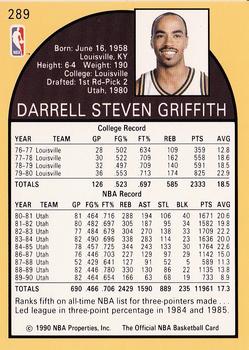 1990-91 Hoops #289 Darrell Griffith Back