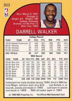 1990-91 Hoops #303 Darrell Walker Back
