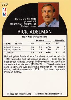 1990-91 Hoops #326 Rick Adelman Back