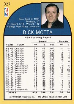 1990-91 Hoops #327 Dick Motta Back