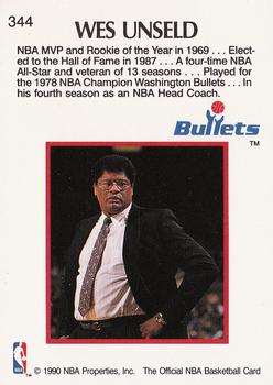1990-91 Hoops #344 Wes Unseld Back