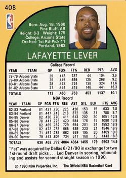 1990-91 Hoops #408 Fat Lever Back