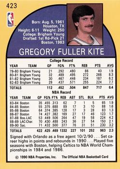 1990-91 Hoops #423 Greg Kite Back