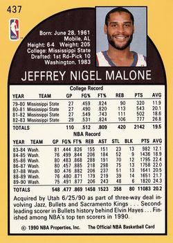 1990-91 Hoops #437 Jeff Malone Back