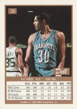 1990-91 SkyBox #28 Dell Curry Back
