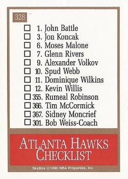 1990-91 SkyBox #328 Atlanta Hawks Back