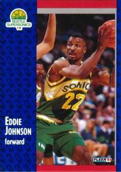 1991-92 Fleer #190 Eddie Johnson Front