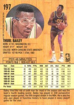 1991-92 Fleer #197 Thurl Bailey Back