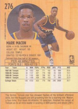 1991-92 Fleer #276 Mark Macon Back