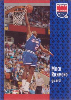 1991-92 Fleer #350 Mitch Richmond Front