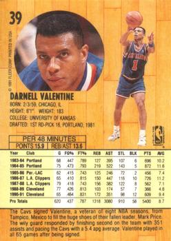 1991-92 Fleer #39 Darnell Valentine Back