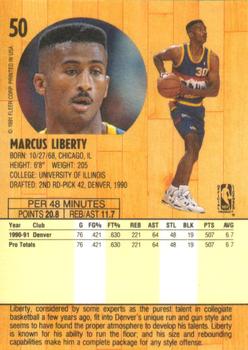 1991-92 Fleer #50 Marcus Liberty Back