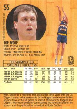 1991-92 Fleer #55 Joe Wolf Back