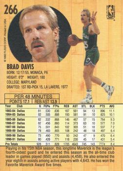 1991-92 Fleer #266 Brad Davis Back
