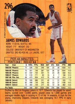 1991-92 Fleer #296 James Edwards Back
