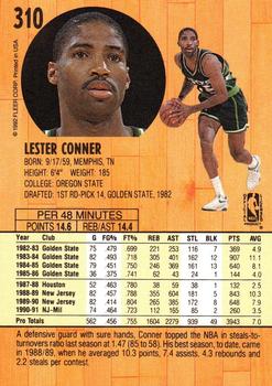 1991-92 Fleer #310 Lester Conner Back