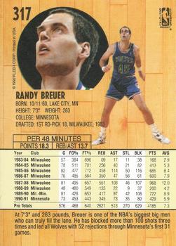 1991-92 Fleer #317 Randy Breuer Back
