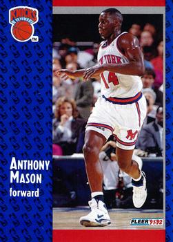 1991-92 Fleer #326 Anthony Mason Front
