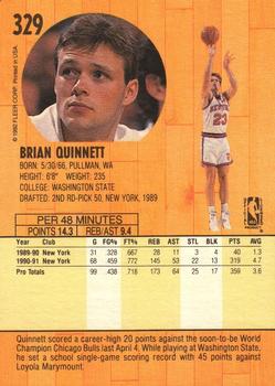 1991-92 Fleer #329 Brian Quinnett Back