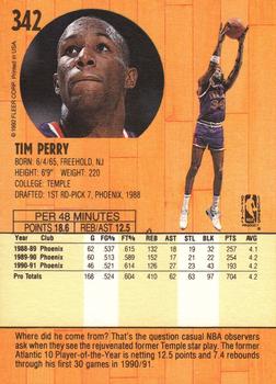 1991-92 Fleer #342 Tim Perry Back