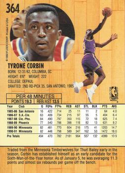 1991-92 Fleer #364 Tyrone Corbin Back