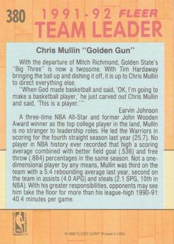 1991-92 Fleer #380 Chris Mullin Back