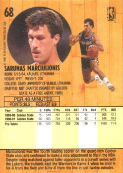 1991-92 Fleer #68 Sarunas Marciulionis Back