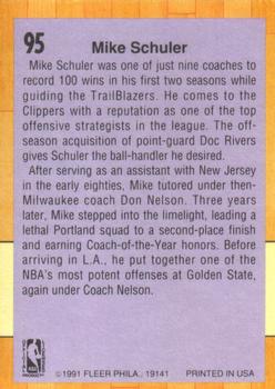 1991-92 Fleer #95 Mike Schuler Back