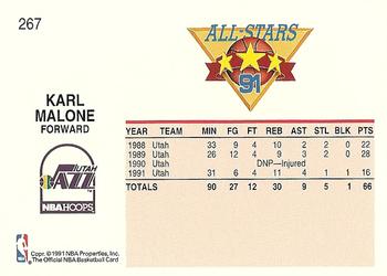 1991-92 Hoops #267 Karl Malone Back