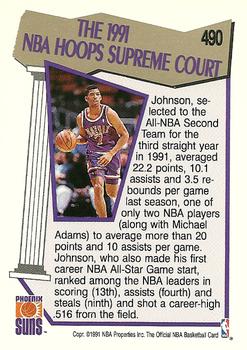 1991-92 Hoops #490 Kevin Johnson Back