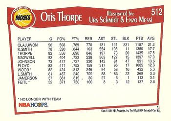 1991-92 Hoops #512 Otis Thorpe Back