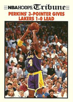 1991-92 Hoops #538 Perkins' 3-Pointer Gives Lakers 1-0 Lead Front