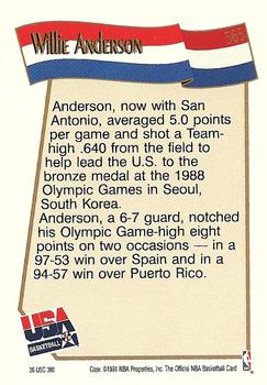 1991-92 Hoops #565 Willie Anderson Back