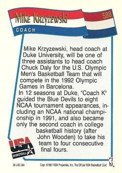 1991-92 Hoops #588 Mike Krzyzewski Back