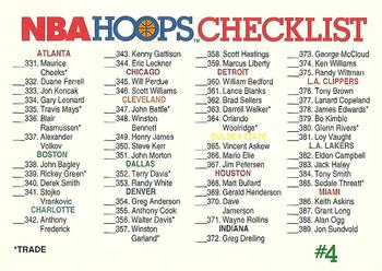 1991-92 Hoops #589 Checklist #4: 331-448 Front