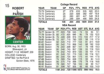 1991-92 Hoops #15 Robert Parish Back
