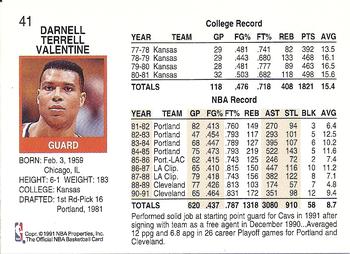 1991-92 Hoops #41 Darnell Valentine Back